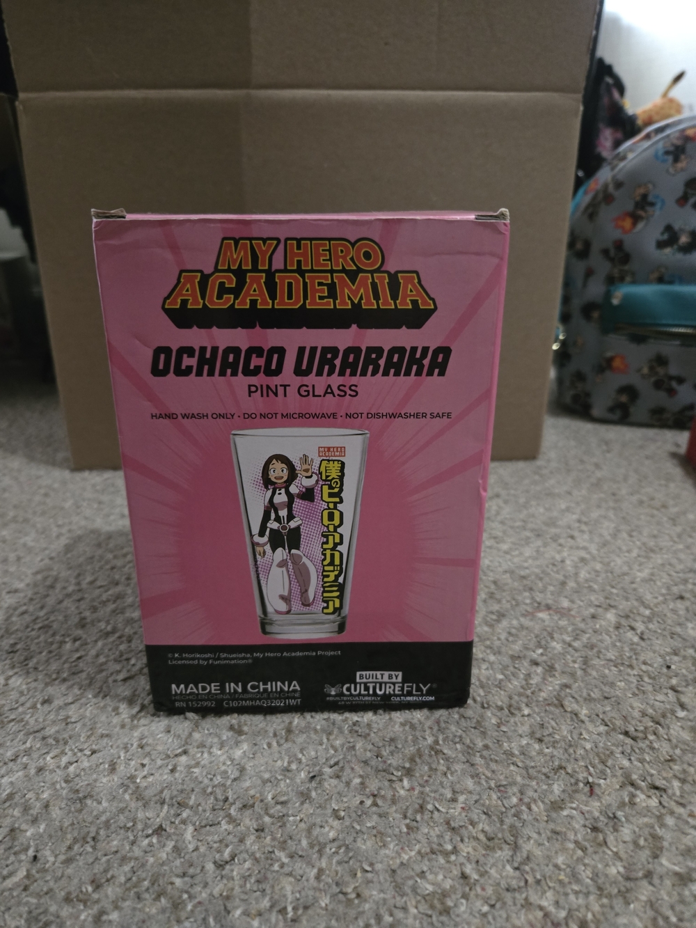 My Hero Academia Ochaco Uraraka Pink Pint Glass